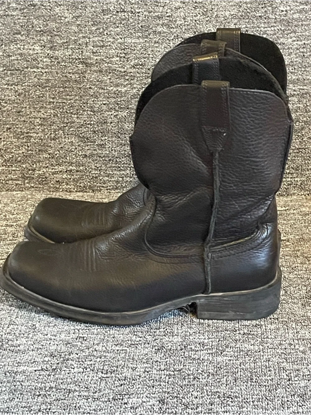 Ariat Men's Black Leather Western Work Boots 10.5